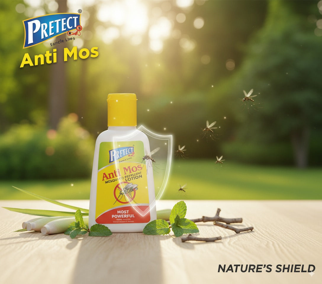 Prefect Anti Mos insect repellent bottle with nature-themed background