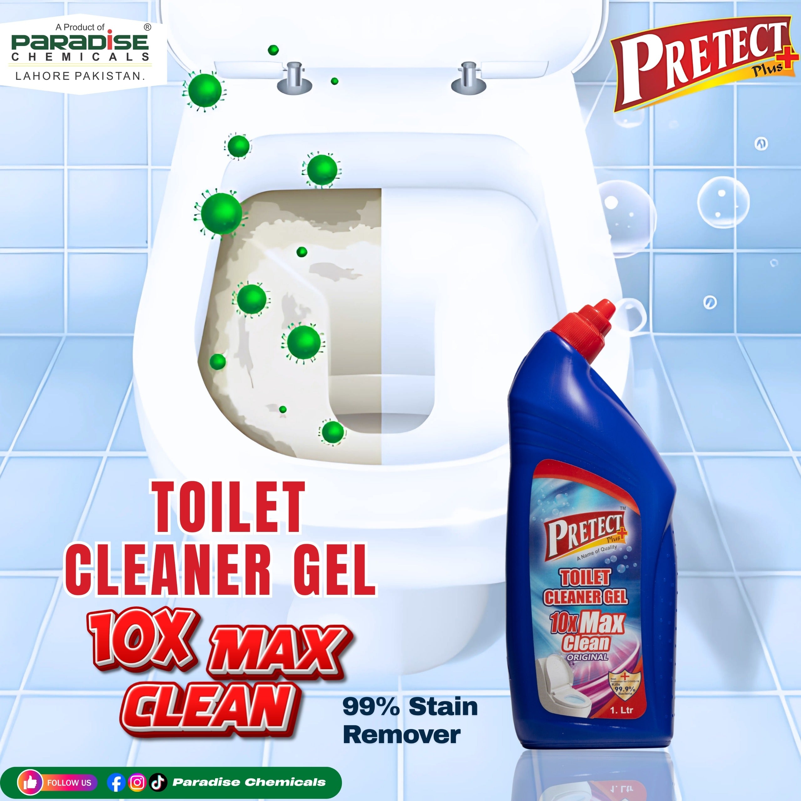 Toilet Cleaner Gel – Kills 99.9% Germs, Removes Tough Stains