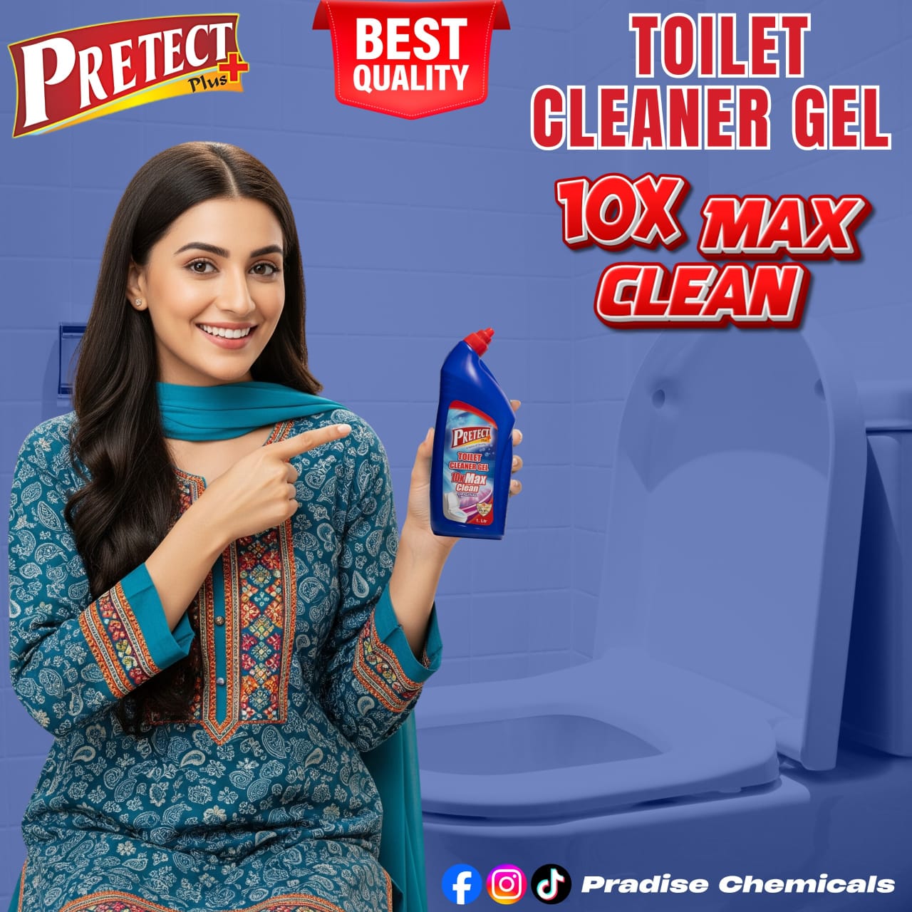 Toilet Cleaner Gel – Kills 99.9% Germs, Removes Tough Stains