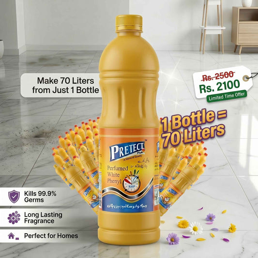 Concentrated White Phenyl 1L – Makes Up to 70 Liters | Powerful Floor Disinfectant